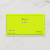 Carte De Visite jaune fluorescent (Devant)