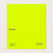 Carte De Visite jaune fluorescent (Extérieur déplié)