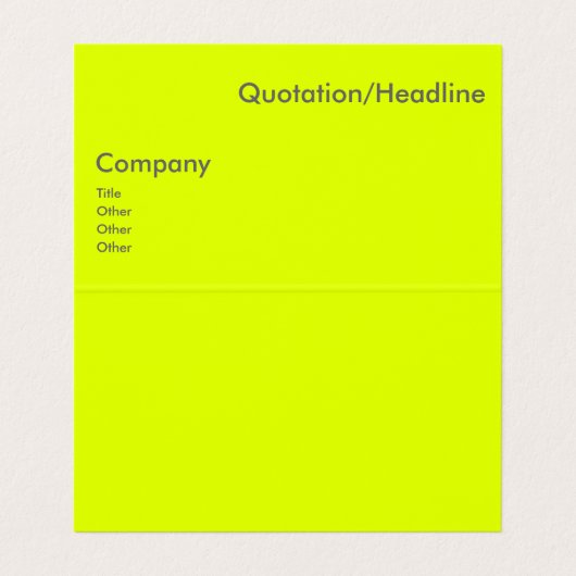 Carte De Visite jaune fluorescent (Intérieur déplié)