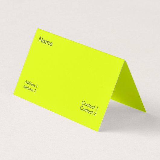Carte De Visite jaune fluorescent (Devant)