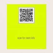 Carte De Visite jaune fluorescent - ajouter du code QR (Intérieur déplié)