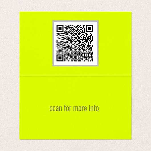 Carte De Visite jaune fluorescent - ajouter du code QR (Intérieur déplié)