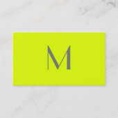Carte De Visite jaune fluorescent - ajouter monogramme (Devant)
