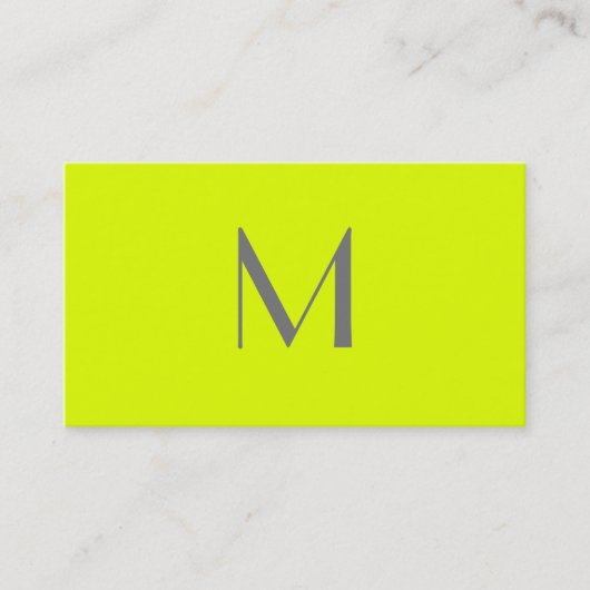 Carte De Visite jaune fluorescent - ajouter monogramme (Devant)