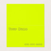 Carte De Visite jaune fluorescent - ajouter un code QR (Extérieur déplié)