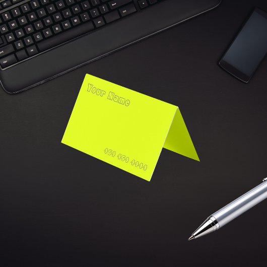 Carte De Visite jaune fluorescent - ajouter un code QR