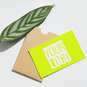 Carte De Visite jaune fluorescent - ajoutez votre logo en gras