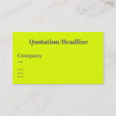 Carte De Visite jaune fluorescent gras nom (Dos)