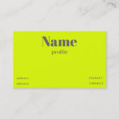 carte de visite jaune fluorescent gras nom (Devant)