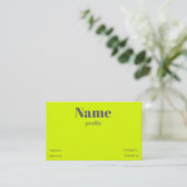carte de visite jaune fluorescent gras nom (Debout devant)