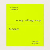 Carte De Visite jaune fluorescent moderne (Extérieur déplié)