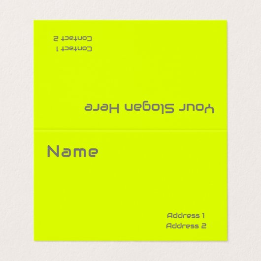 Carte De Visite jaune fluorescent moderne (Extérieur déplié)