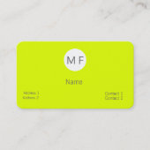 Carte De Visite jaune fluorescent monogrammé (Devant)