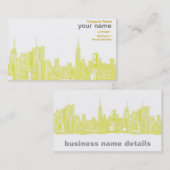 Carte De Visite Jaune foncé NYC (Devant / Derrière)