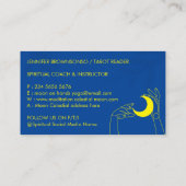 Carte De Visite Jaune Fortune Teller Touch Moon Crescent Main (Dos)
