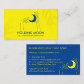 Carte De Visite Jaune Fortune Teller Touch Moon Crescent Main (Devant / Derrière)