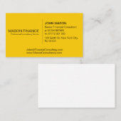 Carte de visite jaune générique simple (Devant / Derrière)
