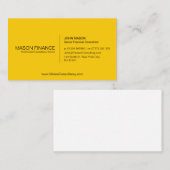 Carte de visite jaune générique simple (Devant / Derrière)