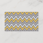 Carte De Visite Jaune gris Zigzag Ikat Motif (Dos)