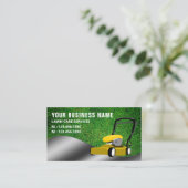 Carte De Visite Jaune Jaune Jardinage Service Découpe De Grass (Debout devant)