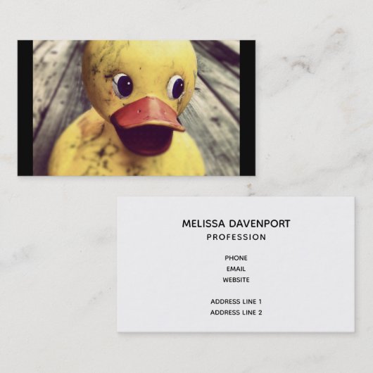 Carte De Visite Jaune Jouet Adorable en Caoutchouc (Devant / Derrière)