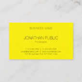 Carte De Visite Jaune Modèle Professionnel Moderne Élégant tendanc (Dos)