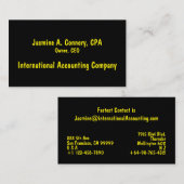 Carte de visite jaune moderne (Devant / Derrière)