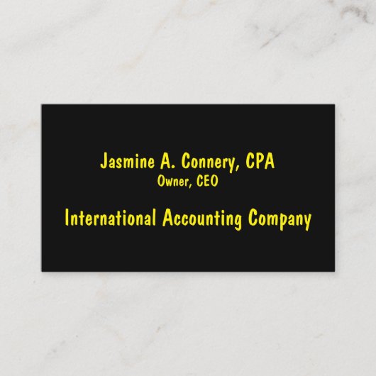 Carte de visite jaune moderne (Devant)