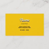 Carte De Visite Jaune moderne (Devant)