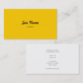 Carte De Visite Jaune moderne (Devant / Derrière)