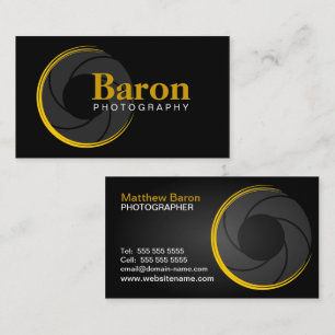 Carte De Visite Jaune moderne de photographe