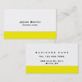 Carte De Visite Jaune Moderne Design Classique Simple (Devant / Derrière)