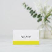 Carte De Visite Jaune Moderne Design Classique Simple (Debout devant)