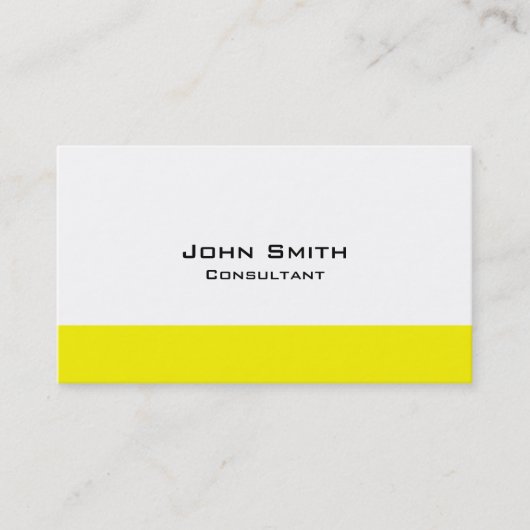 Carte De Visite Jaune Moderne Design Classique Simple (Devant)