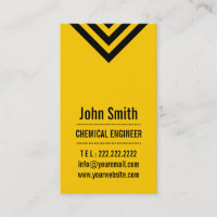 Carte de visite jaune moderne d'ingénieur chimiste