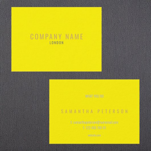 Carte De Visite Jaune néon et or brillant