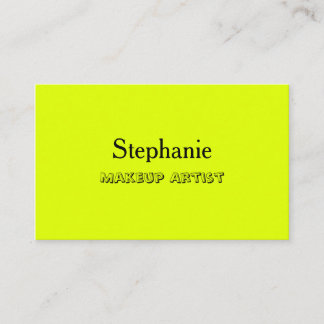Carte De Visite Jaune Néon Noir Rétro Couleur Personnalisée Maquil