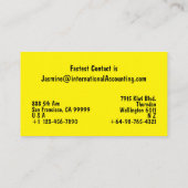 Carte de visite jaune noir (Dos)