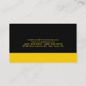 Carte De Visite Jaune noir spécial unique Plain propre (Dos)