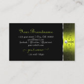 Carte De Visite Jaune Noir Squigles Diamètre Étincelant Initiales (Dos)