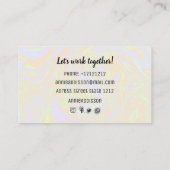 Carte De Visite Jaune olographe de texture d'effet de Faux (Dos)