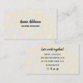 Carte De Visite Jaune olographe de texture d'effet de Faux (Devant / Derrière)