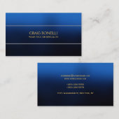 Carte de visite jaune or bleu clair (Devant / Derrière)