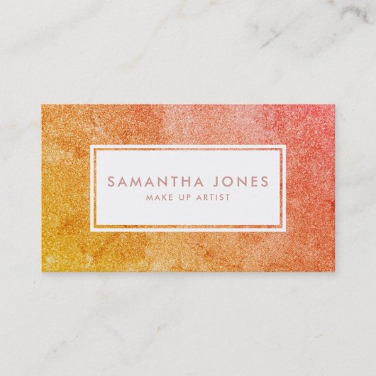 Carte De Visite Jaune Orange Parties scintillant Étincelle Fille M (Devant)