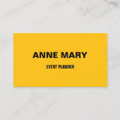 Carte De Visite Jaune Orange Professional Modern Event Manager (Devant)