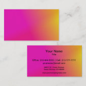 Carte De Visite Jaune orange rose Ombre (Devant / Derrière)