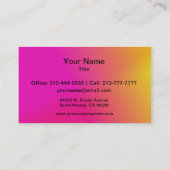 Carte De Visite Jaune orange rose Ombre (Dos)
