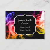 Carte De Visite Jaune orange violet Abstrait Fumée noir Monogramme (Devant)