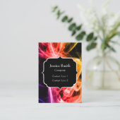 Carte De Visite Jaune orange violet Abstrait Monogramme de fumée (Debout devant)