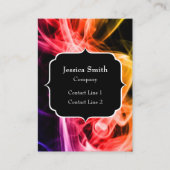 Carte De Visite Jaune orange violet Abstrait Monogramme de fumée (Devant)